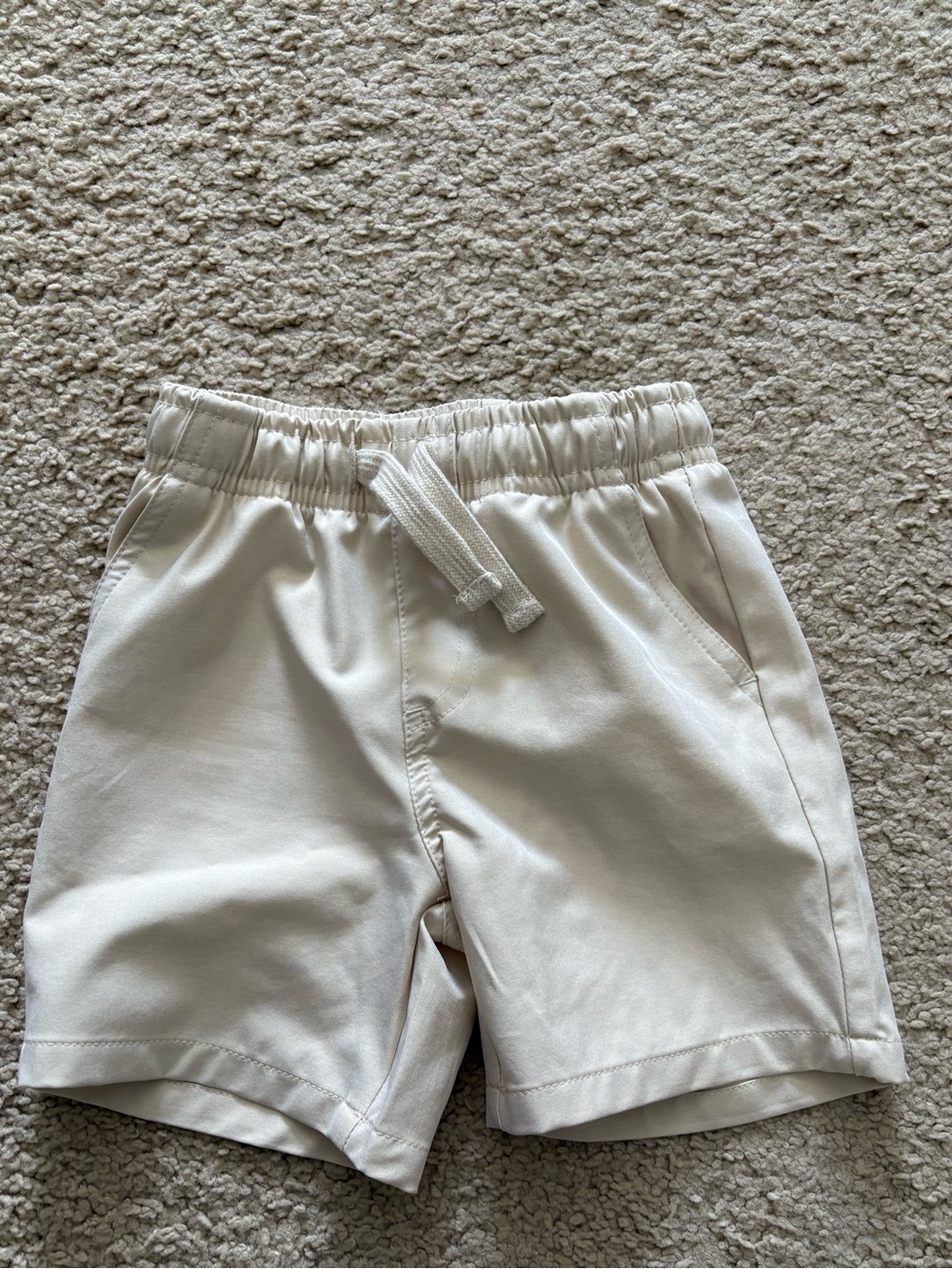 Andy & Evan Cream Elastic-Waist Kids Shorts